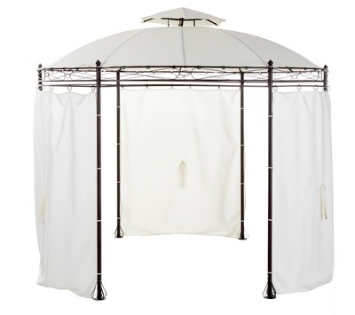 CHILLROI Pavillon Gazebo Gartenpavillon rund 3m Romantik mit