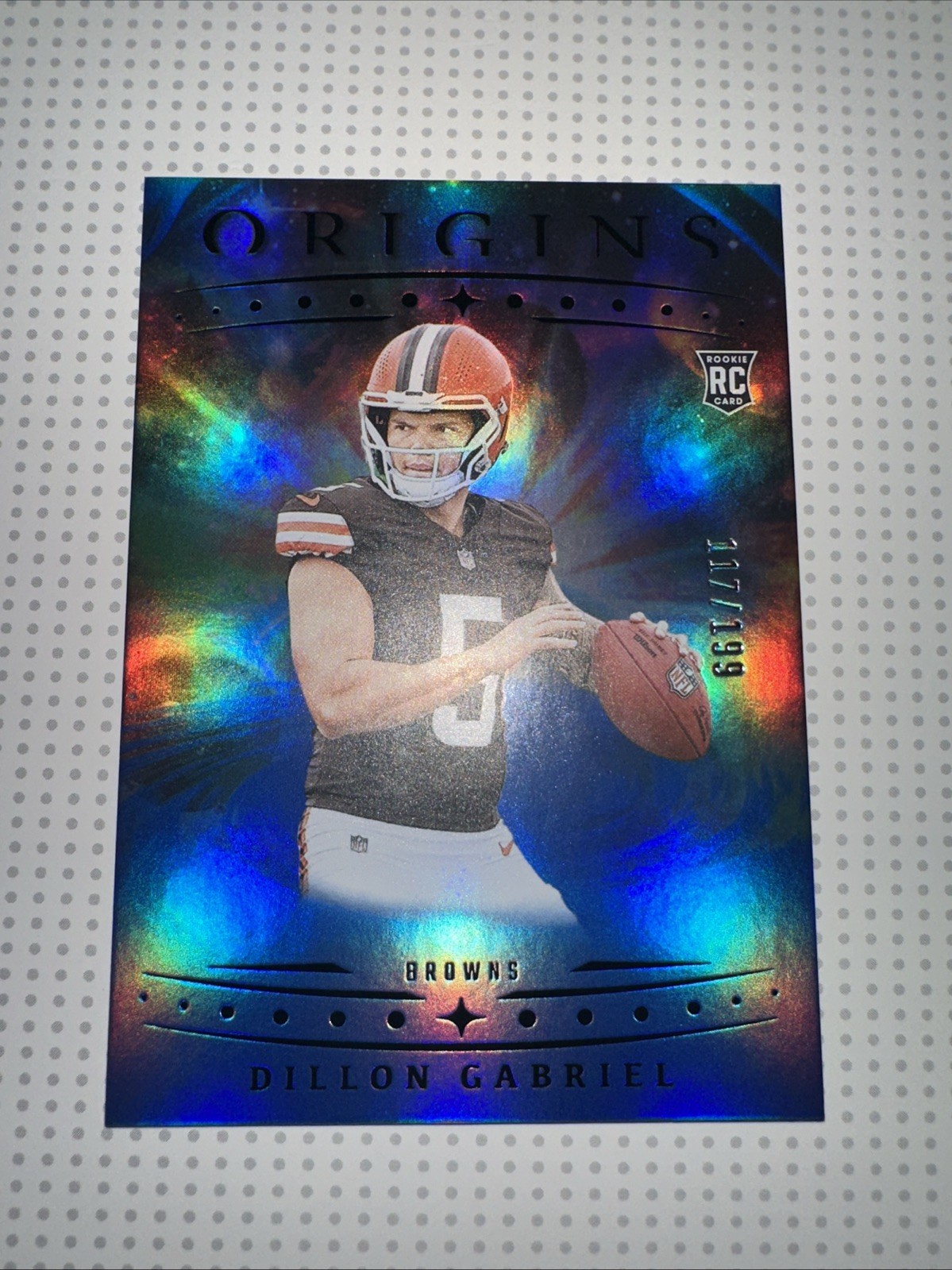 2025 Panini Origins - Rookies Dillon Gabriel, #115 Holo Blue /199 (RC)