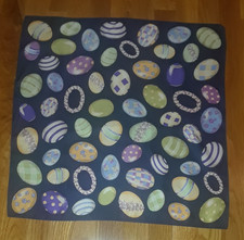 ECHO Blue Purple Green Yellow Decorate Easter Eggs 100 Silk Square Scarf 20"