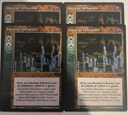 Vtes 4x Ancient Influence 30th Political Action 591
