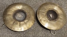 Large Brass Tingsha Cymbals 6&rdquo; Meditation Bells Hand Cymbals Rope Pair Tibetan