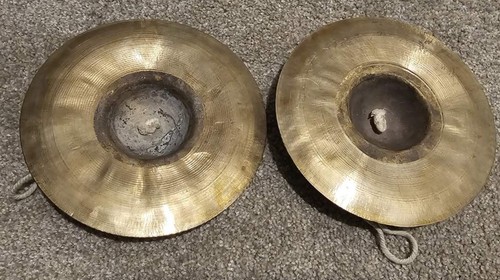 Large Brass Tingsha Cymbals 6” Meditation Bells Hand Cymbals Rope Pair Tibetan