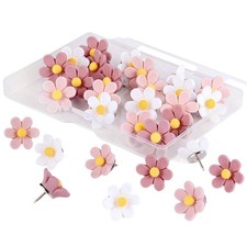 20/30Pcs Flower Push Pins with Case Decorative Thumb Tacks Drawing Pins Map Pins
