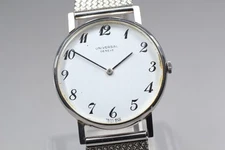 "Exc+++++" Universal Geneve 842109 Silver White Manual Winding Men's Watch JAPAN