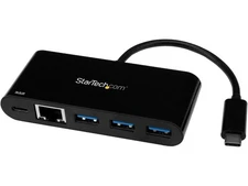 StarTech.com USB-C to Ethernet Adapter with 3-Port USB 3.0 Hub and Power
