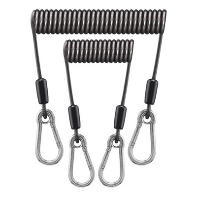 Coiled Tether Carabiner Multipurpose Tool Antilost Stretch Cord for Fishing