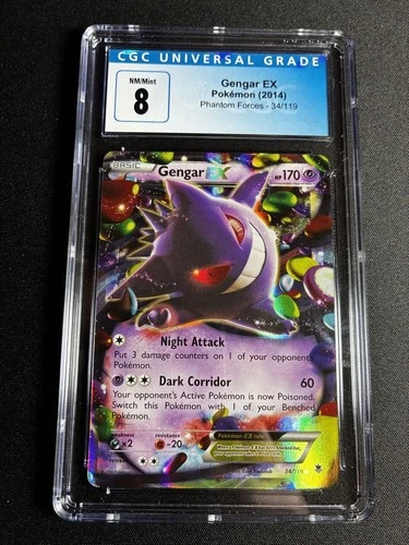 Pokémon Gengar EX 2014 Phantom Forces 34/119 Holo CGC 8 NM - MINT+