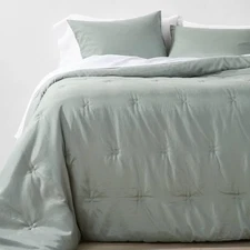 3pc Full/Queen Lyocell Cotton Blend Comforter & Sham Set Sage Green -