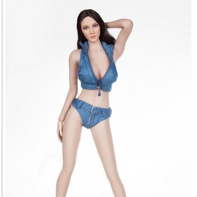 Crop-Top-Shorts mit Reißverschluss im Maßstab 1/6 für 12 Zoll HT, PH, CY