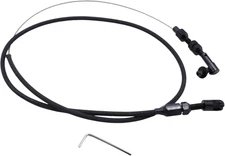 36" Universal Adjustable Throttle Cable Assembly - Black Braided Stainless Steel