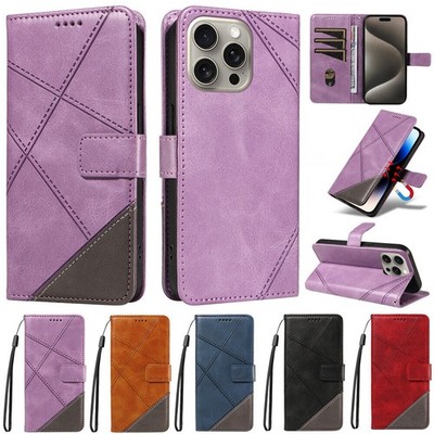 For iPhone 17 16e 16 15 14 13 12 11 Pro Max Plus Flip Leather Wallet Case Cover