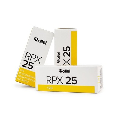 3x Rollei RPX 25 120 Mittelformat Rollfilm Schwarzweißfilm B/W S/W