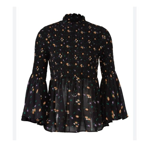 By TIMO BOHEMIAN SMOCKING BLOUSE, SIZE M