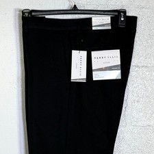Perry Ellis Portfolio Men's Modern-Fit Twill Pants -black 34x34 95
