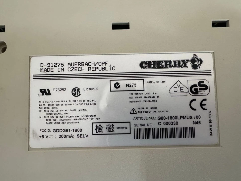 CHERRY G80-3000 Mechanical Keyboard Untested Vintage Full Size Classic For Parts - image 4 of 4