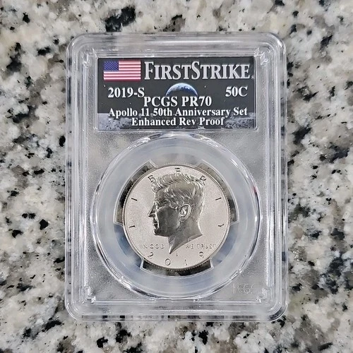RARE!! 2019-S Kennedy Half Dollar PCGS PR70 Enhanced Rev Proof San Fran 50C