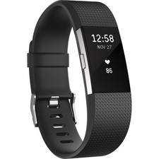 Fitbit Charge 2 Activity Tracker - Black (FB407SBKL) for sale