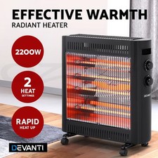Devanti 2200W Infrared Radiant Heater Portable Electric Space Heating Black