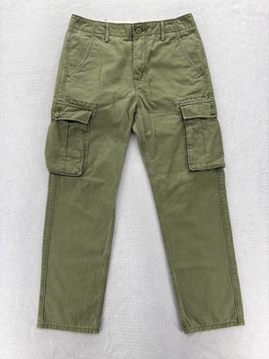 Levis Cargo Pants Mens 29x30 Green 100% Cotton Straight Leg Utility Workwear Y2K