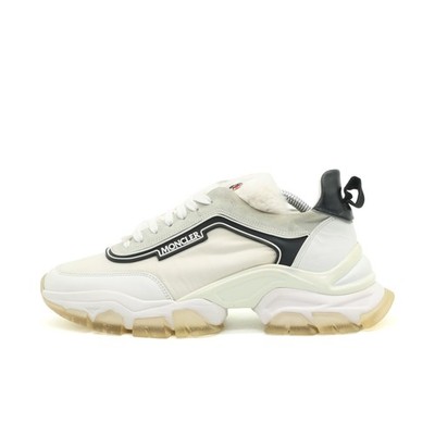 Moncler Damen Trail Sneaker Weiß Leder, Veloursleder, Low-Top Chunky EU 38