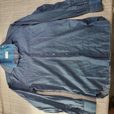 Ted Baker Endurance Shirt Mens 16 34/35 Blue Geometric Dress Long Sleeve