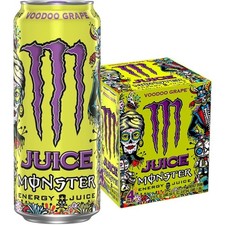 Juice Monster, Voodoo Grape, Juice Energy Drink, 16 fl oz, 4 Pack