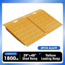 36" x 48" Shed Ramps Alloy Loading Dock Ramp for Garages, Barns, ATV 2PCS Yellow