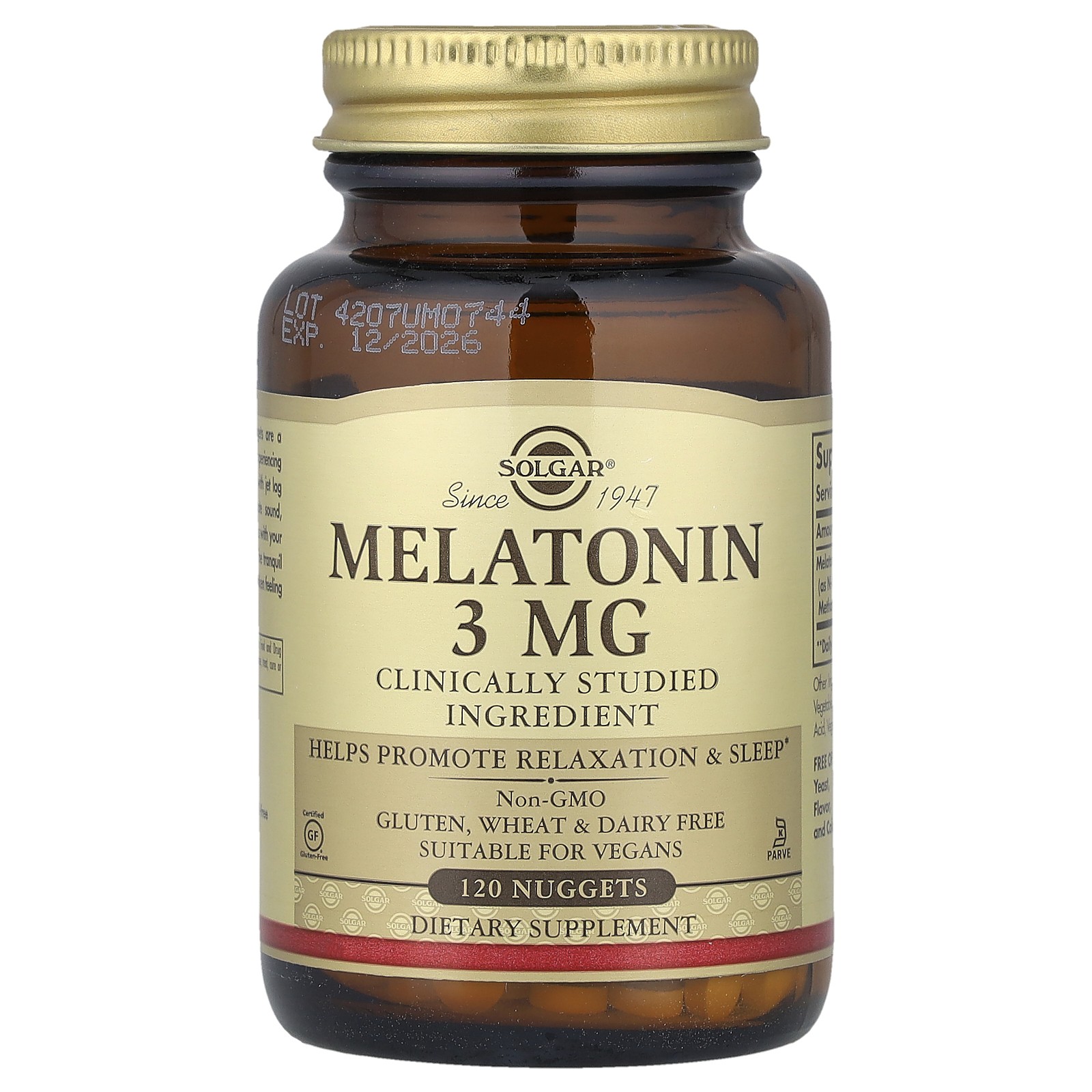 Melatonin, 3 mg, 120 Nuggets