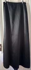 Vintage Black Satin A Line Maxi Skirt By Zola Evening- Lined- Size 12