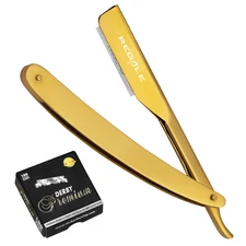 Regale Barber Supply Gold Razor For Professional Barbering Titanium Gold Hitachi