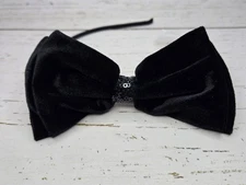 Claire's Black Velvet Sequin Bow Headband NWT!