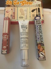 NIB The Balm Oh So Glow 3 pc set lip oil, dewy drops and mascara all full size