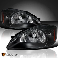 Fits 2000-2007 Ford Taurus Black Replacement Headlights Assembly Left+Right