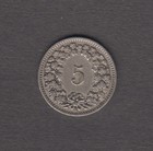 Switzerland 1898. 5 Rappen. Libertas, Roman goddess of liberty. Wreath. KM# 26 — photo 2