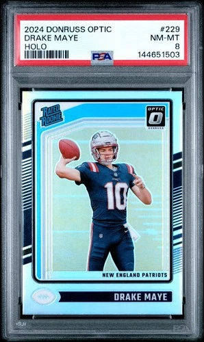 2024 PANINI DONRUSS OPTIC HOLO #229 DRAKE MAYE ROOKIE RC PSA 8