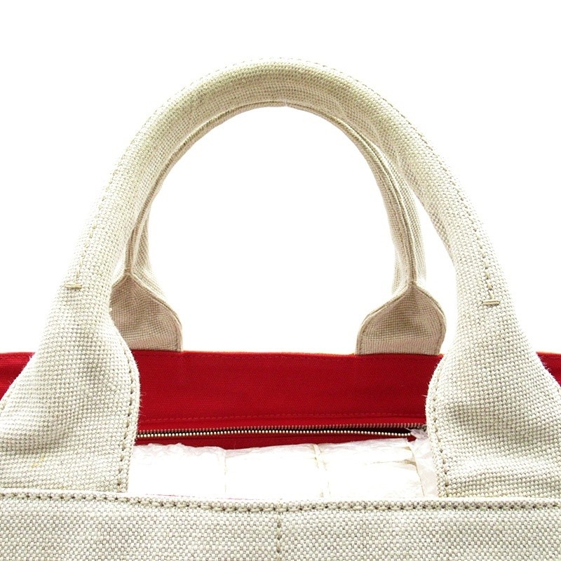 Prada Canapa Flower Tote MM B1872E Canvas Ladies Shoulder Bag Beige (NATURALE RO thumbnail 2