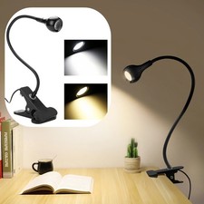 USB Desk Lamp Flexible Clamp Clip On Reading Light LED Bed Table Bedside Night