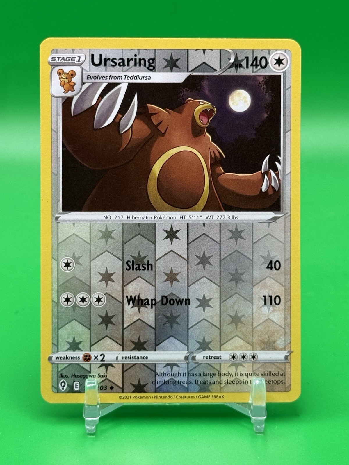 Ursaring 127/203 - Evolving Skies Pokemon Reverse Holo Foil Free Shipping H8