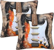 Music Pillow Covers 18x18 Set of 2 Art Throw 18" x 18" Pack of 1 Guitar