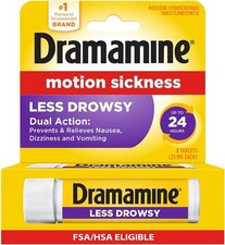 Dramamine Motion Sickness Relief Less Drowsey Formula, 8 Count