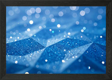 Blue Glitter Geometric Pattern with Framed Wall Art Poster Canvas Print Picture