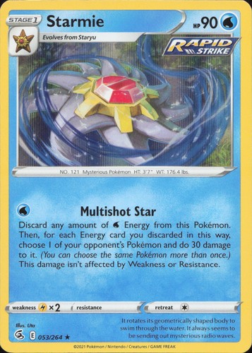 Starmie 053/264 RARE Holo Fusion Strike Pokemon Lightly Played