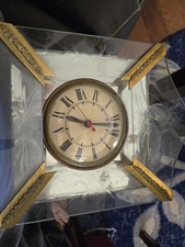 Vintage Glass Clock Made In The USA Used