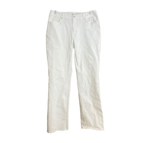 Tahari white denim straight leg jeans, pants 10