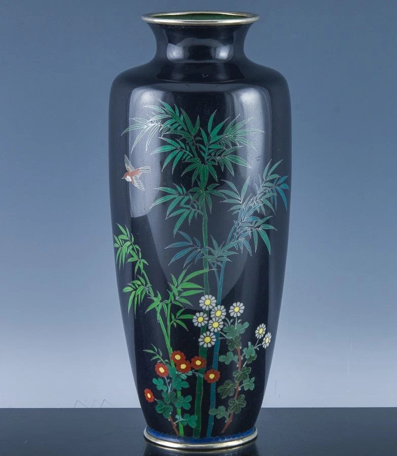 蓝色日本古董花瓶| eBay
