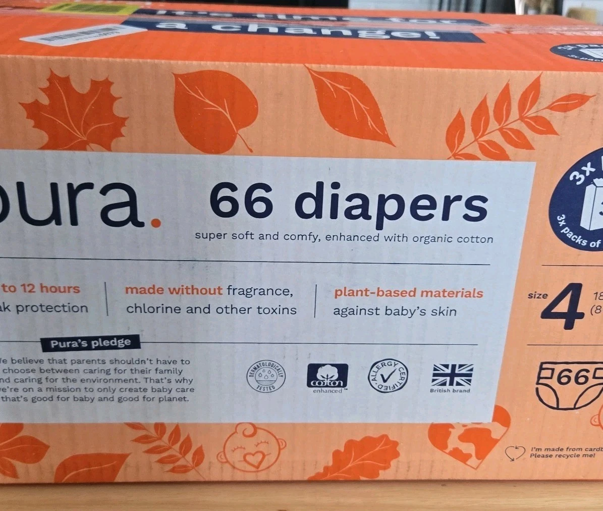 Eco-Friendly Size 4 Diapers (18-31lbs) Hypoallergenic, Soft Cotton, 12-Hour
Opens in a new window or