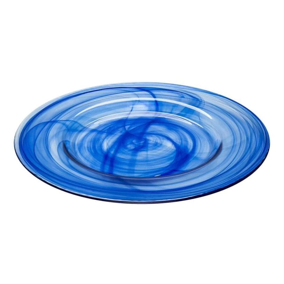 Set De 6 Bajoplatos Atlas Azul De Vidrio Ø 33,5 Cm Medri - Imagen 1 de 1