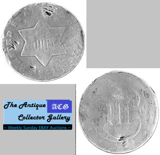 1851 O US New Orleans Mint Silver Type 1 Trime🪙No Outlines to Star🪙3 Cents🪙