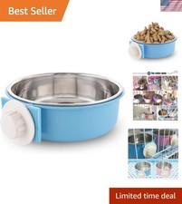 Crate Dog Bowl Removable Stainless Steel Water Food Feeder Bowls Cage Coop Cu...