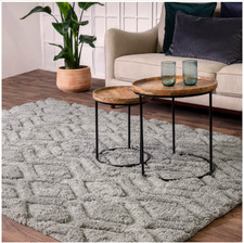Silver Harrison Contemporary Rug 160x230cm Next, Living Room By Asiatic RRP550
